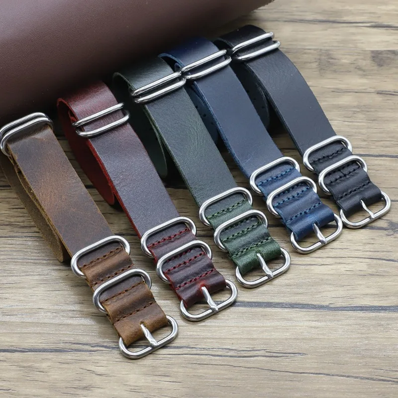 Vintage Genuine Leather Watch  - Nato Strap Nylon review and price