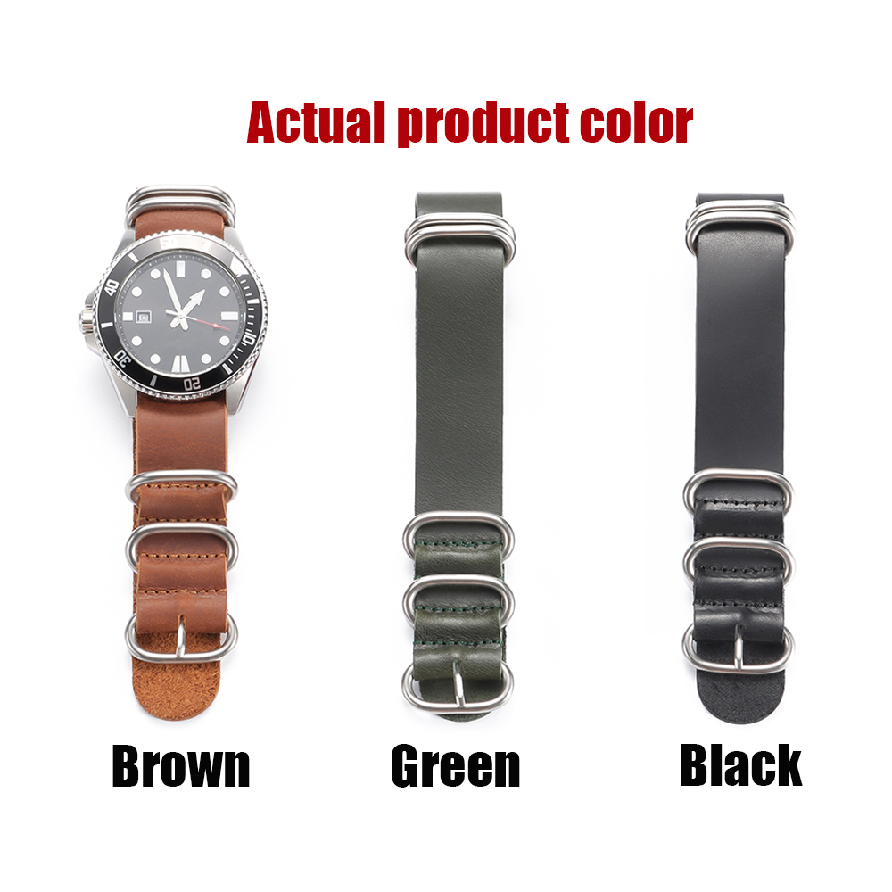 Vintage Genuine Leather Watch  - Nato Strap Nylon review and price