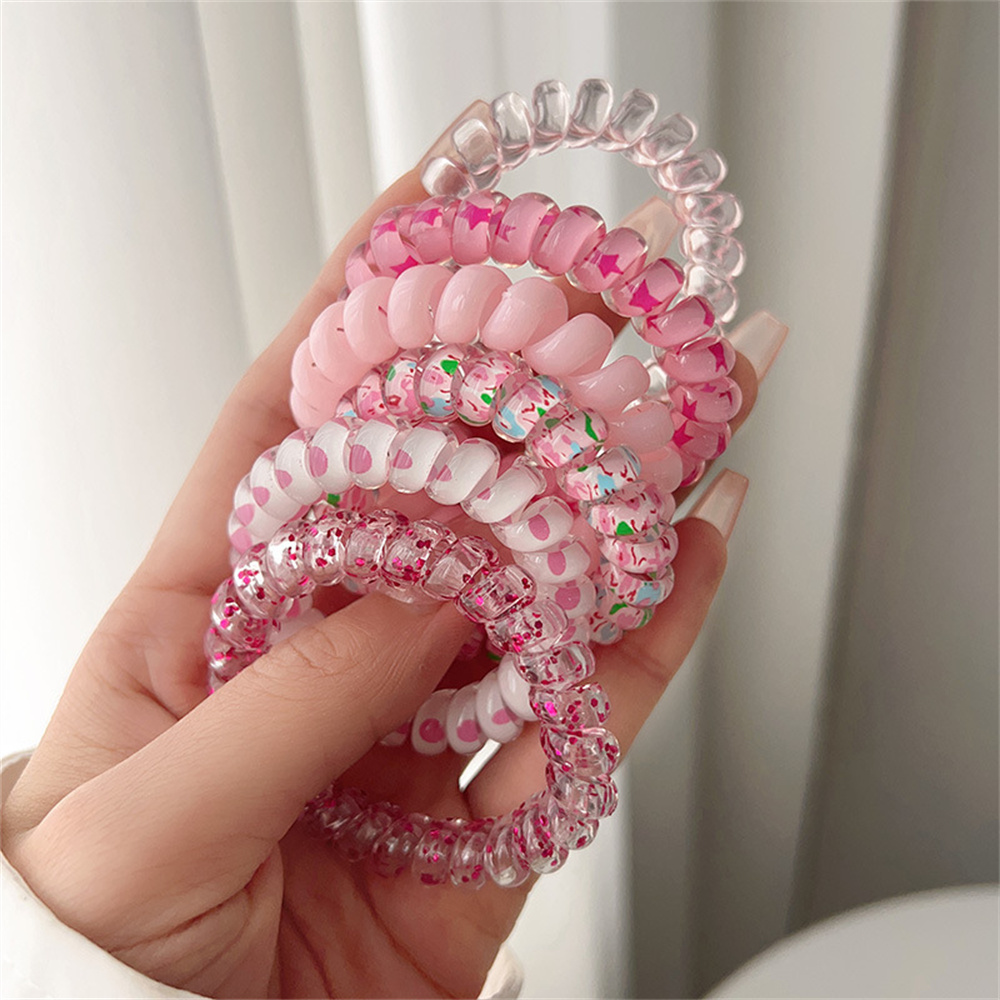 6pcs Sweet Cute Colorful Spira - Silicone Band Women review and price