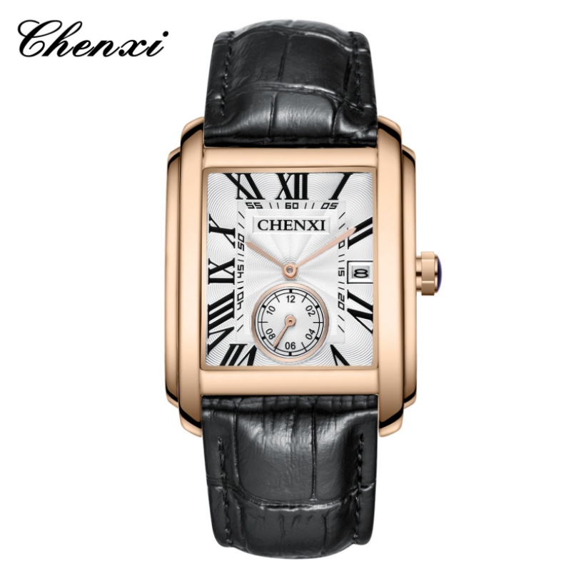 CHENXI 8216 Fashion Classic Sq - Leather Watch Band Men review and price