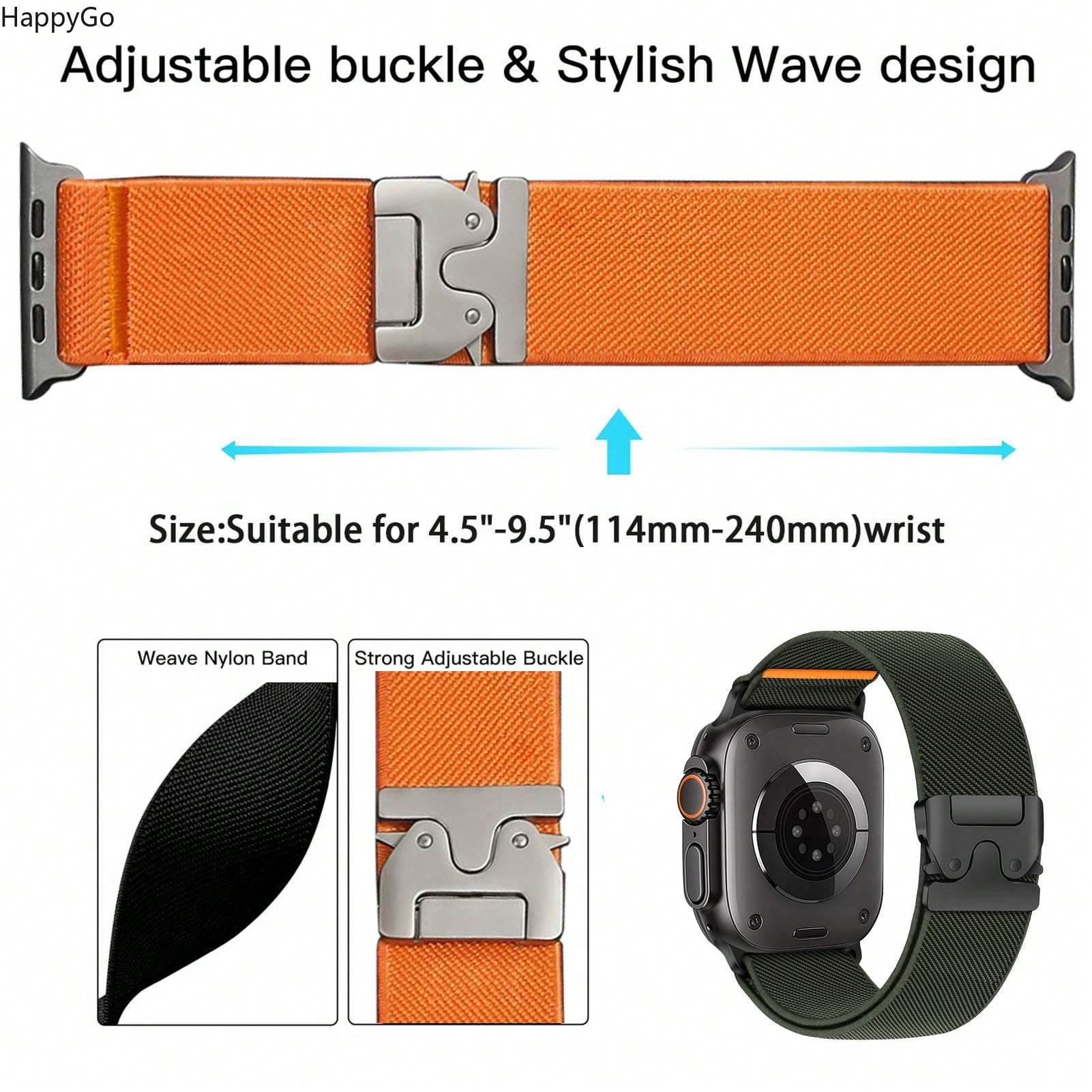 Wide Stretchy Nylon Wrist Stra - Parachute Strap Elastic review and price