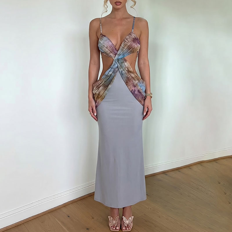 Sexy V-neck Sleeveless Spaghet - Mesh Strap Metal review and price