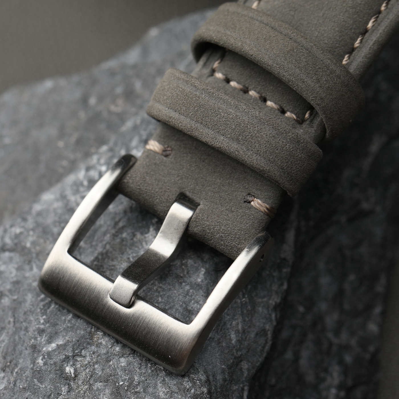 Handmade gray genuine leather  - Suede Strap Watch review and price
