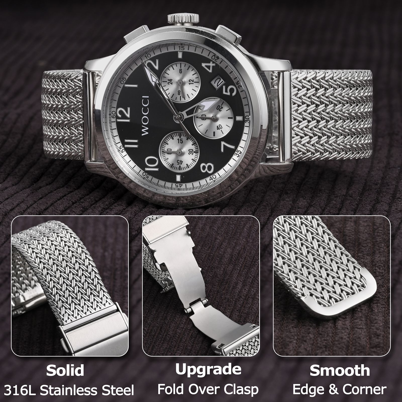WOCCI Elite Metal Watch Band,  - Mesh Strap Metal review and price