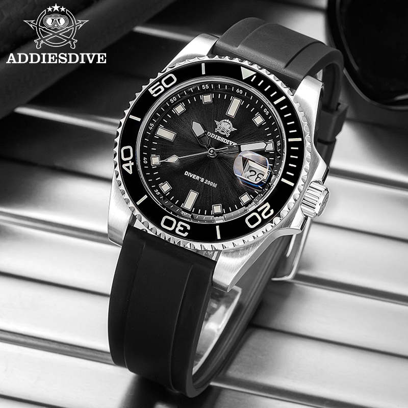 ADDIESDIVE 2115 Quartz Dive Wa - Rubber Strap Diver review and price