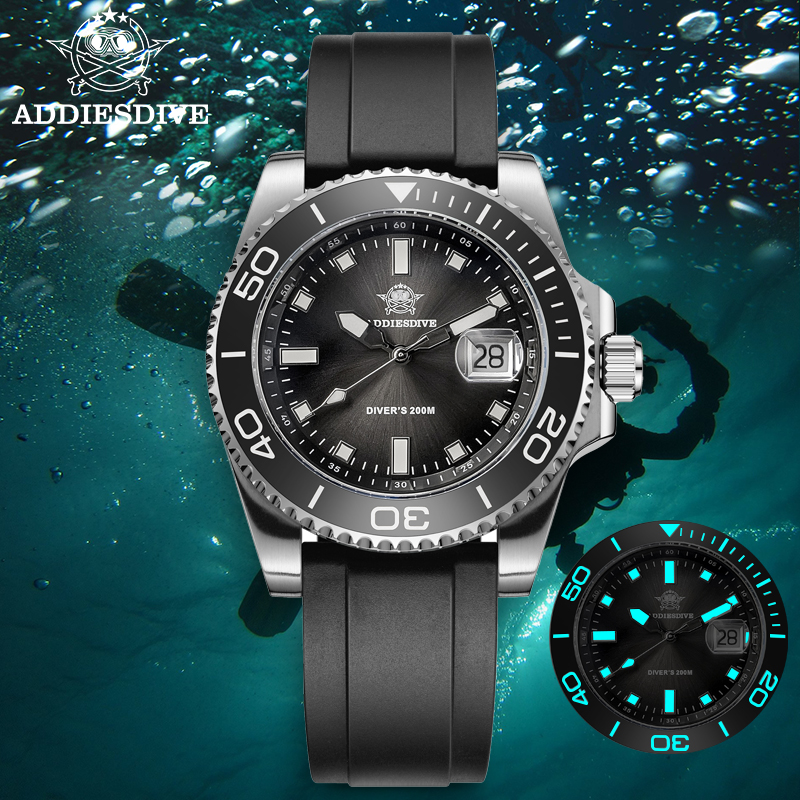 ADDIESDIVE 2115 Quartz Dive Wa - Rubber Strap Diver review and price
