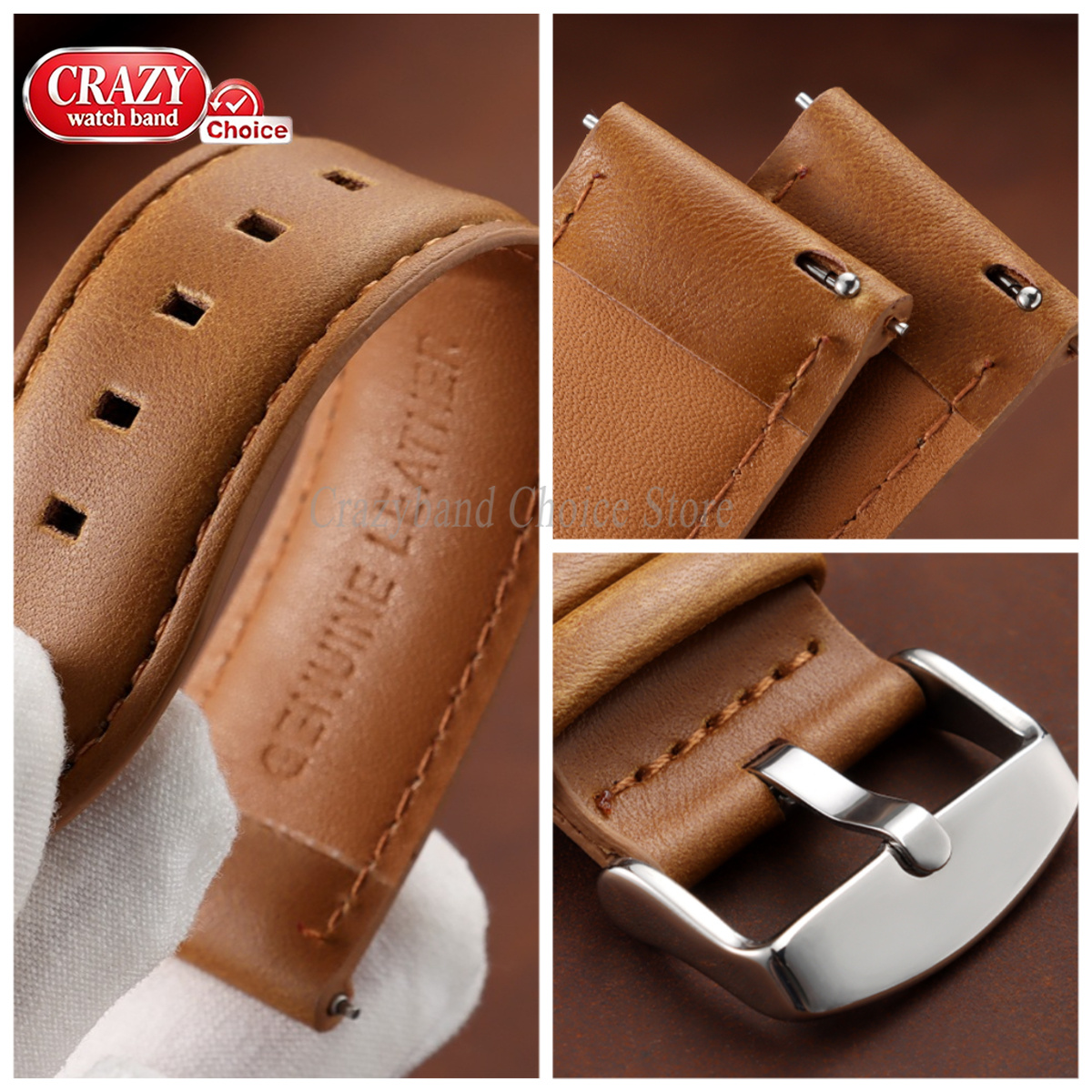 Oil Wax Cowhide Watch Band 18m - Leather Strap Quick Release review and price
