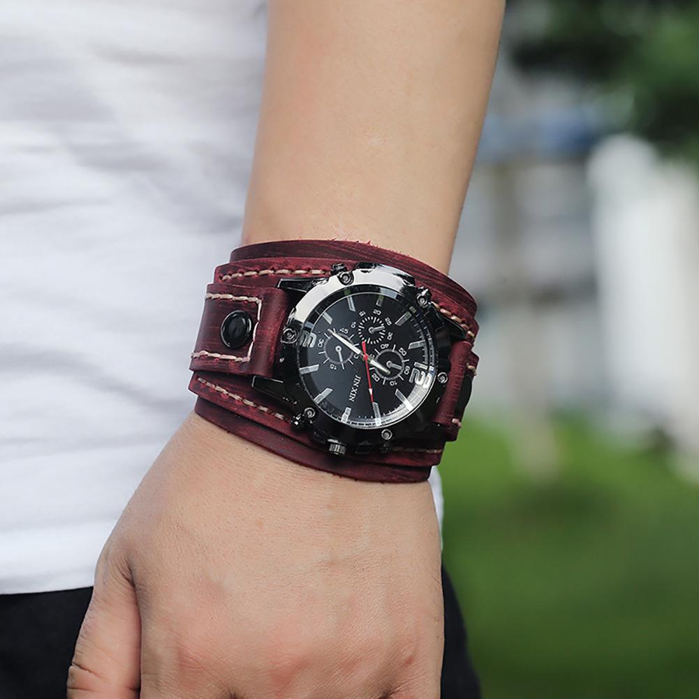 Retro Mens Quartz Watch Round  - Leather Watch Band Men review and price