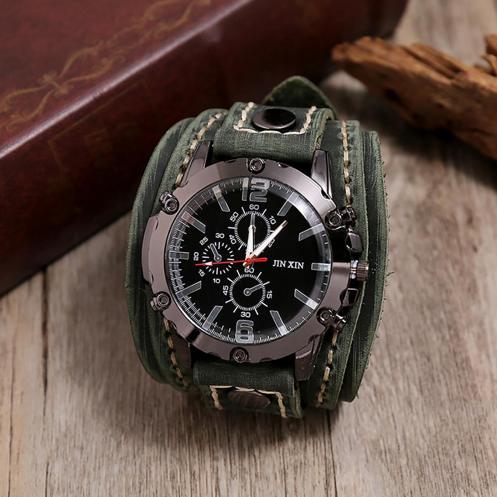 Retro Mens Quartz Watch Round  - Leather Watch Band Men review and price
