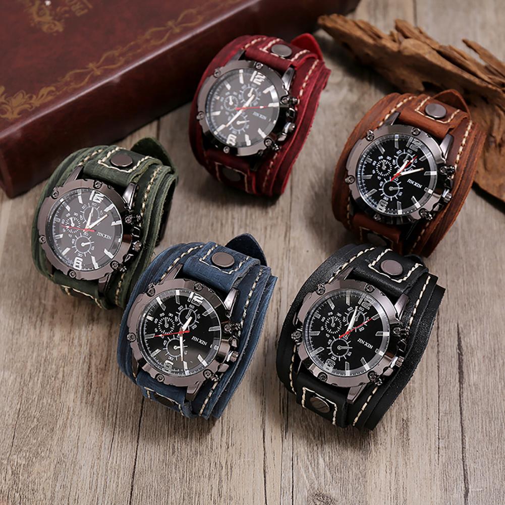Retro Mens Quartz Watch Round  - Leather Watch Band Men review and price