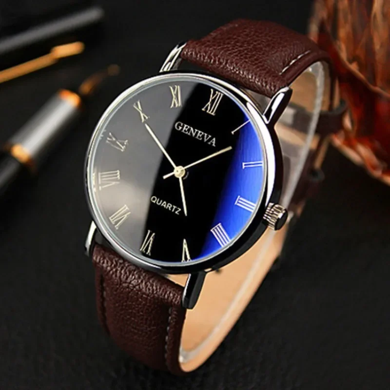 Famous Brand Men Quartz Watch  - Leather Watch Band Men review and price