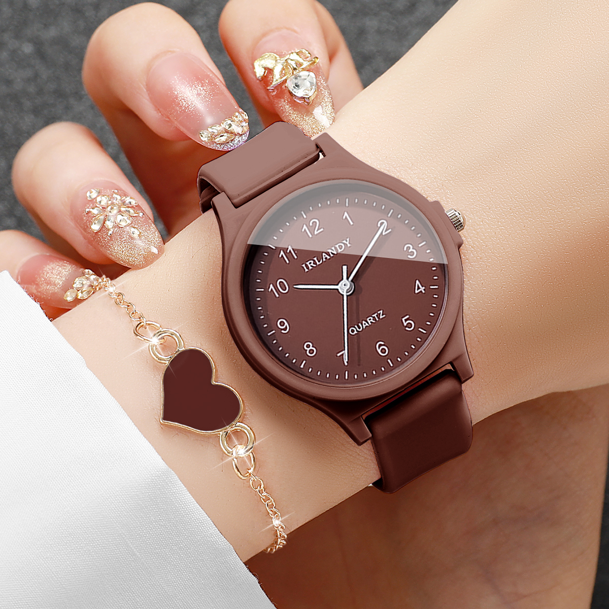 2PCS Fashion Arabic Dial Women - Silicone Band Women review and price