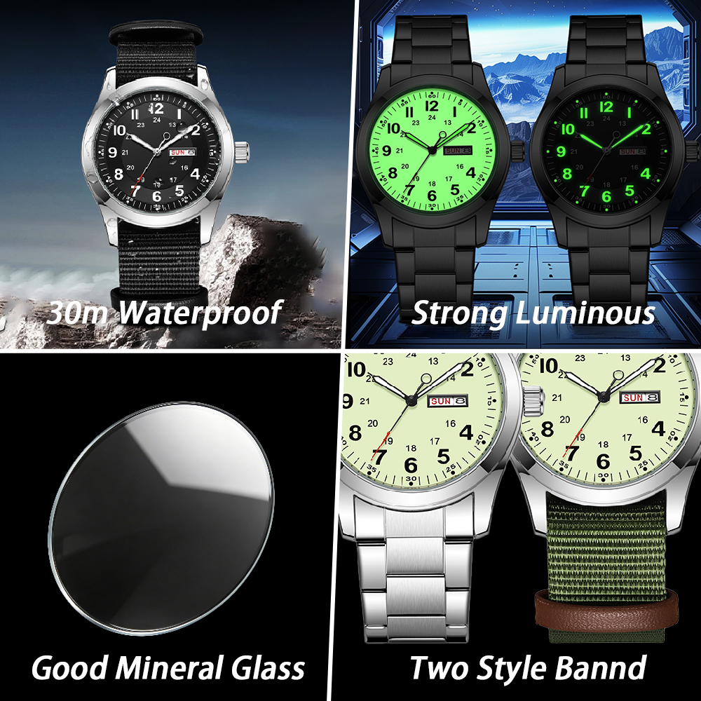 2026 Men's 42mm Watch Glow in  - Canvas Strap Watch review and price