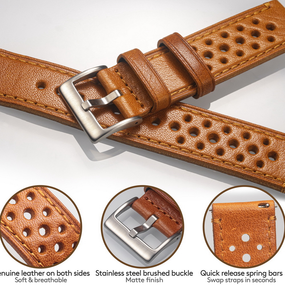 Hemsut Cowhide Watch Band Quic - Suede Strap Watch review and price