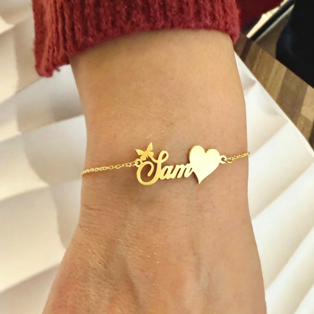 Custom Butterfly Name Bracelet - Butterfly Clasp Deployant review and price