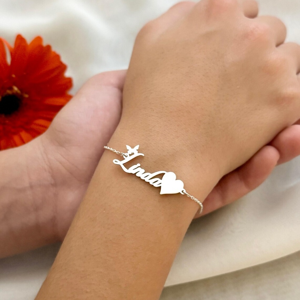 Custom Butterfly Name Bracelet - Butterfly Clasp Deployant review and price