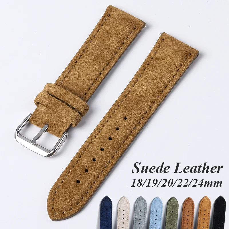 Suede Genuine Leather Watchban - Suede Strap Watch review and price