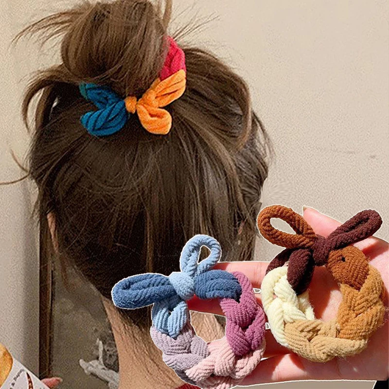Colorful Hand-Woven Hair Rope  - Silicone Band Women review and price