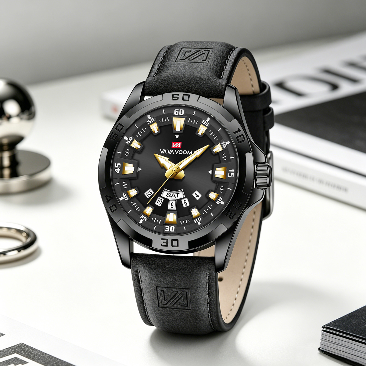 Men Watch Black Leather Strap  - Leather Watch Band Men review and price