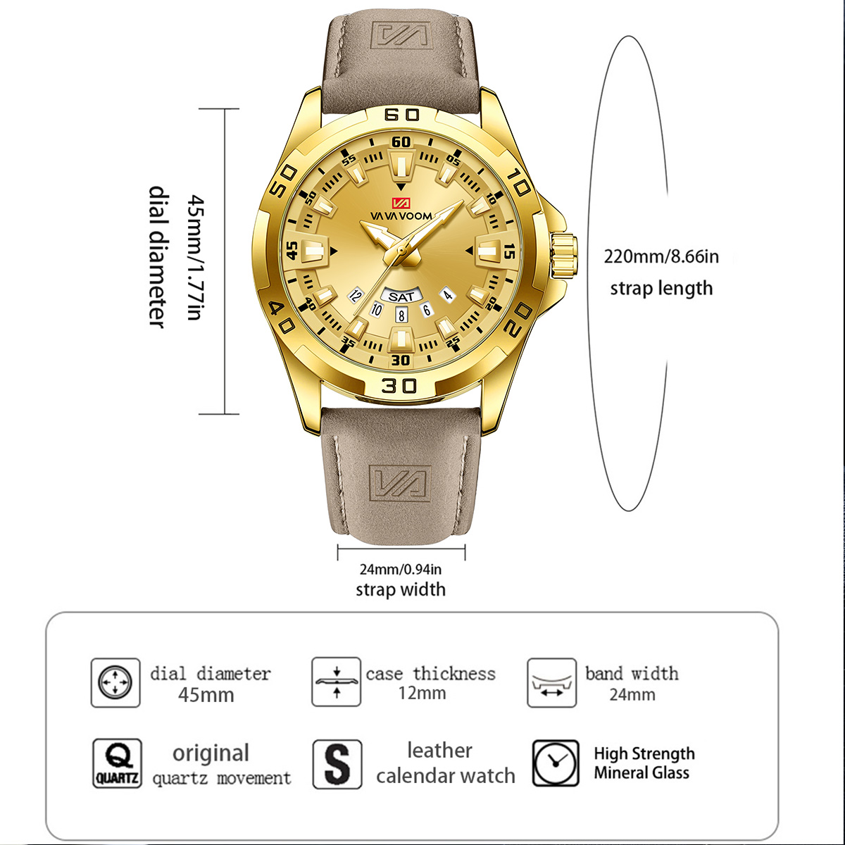 Men Watch Black Leather Strap  - Leather Watch Band Men review and price