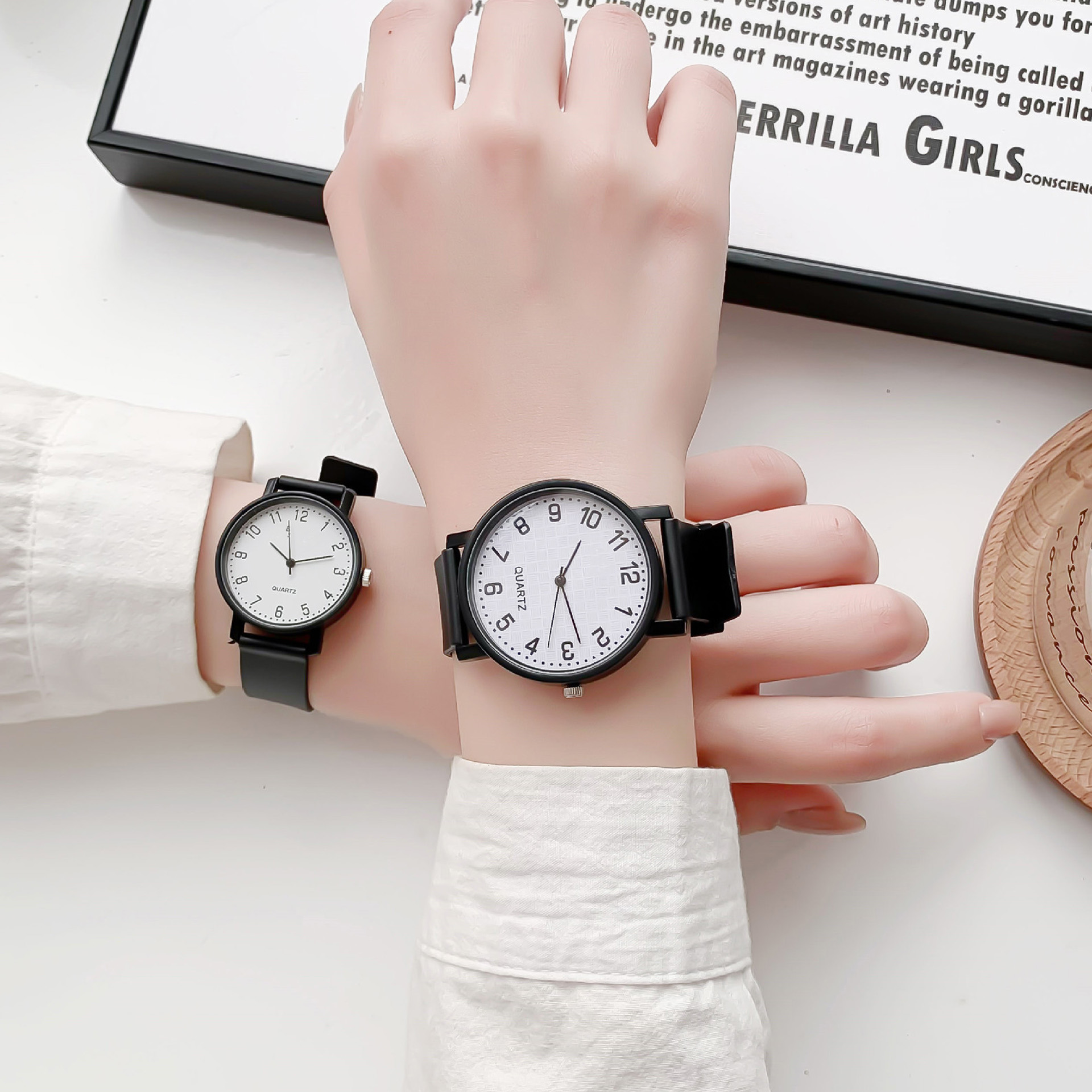 Simple Black Watch Quartz Watc - Silicone Band Women review and price