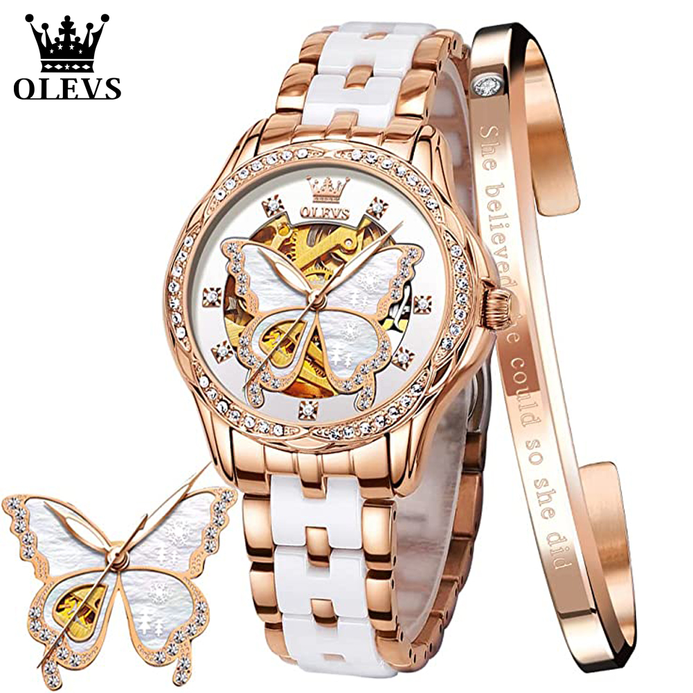 OLEVS Women's Automatic Watche - Butterfly Clasp Deployant review and price