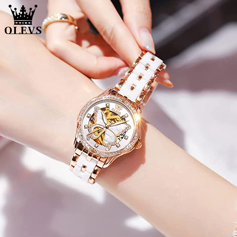 OLEVS Women's Automatic Watche - Butterfly Clasp Deployant review and price