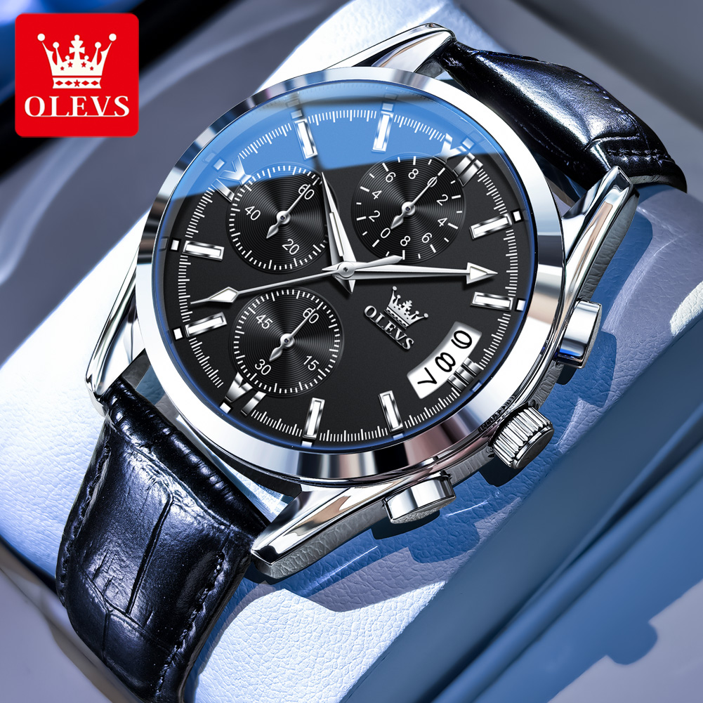 OLEVS Top Brand Luxury Men Wat - Leather Watch Band Men review and price